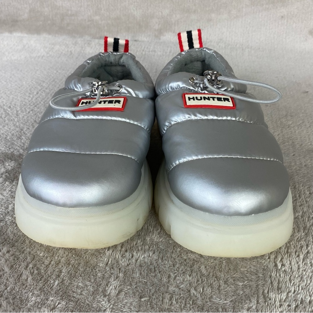 Hunter Madison Shoes Womens Size 6 Silver Puffer Clog Chunky Lug Sole - Picture 5 of 9